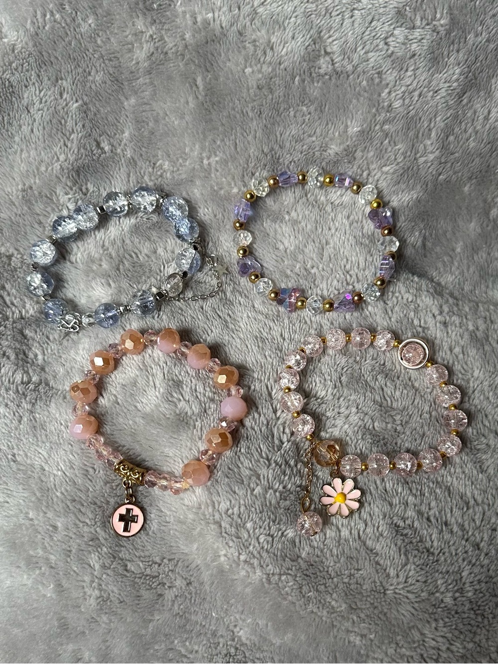 Set of 4 Beaded Stretch Bracelets
